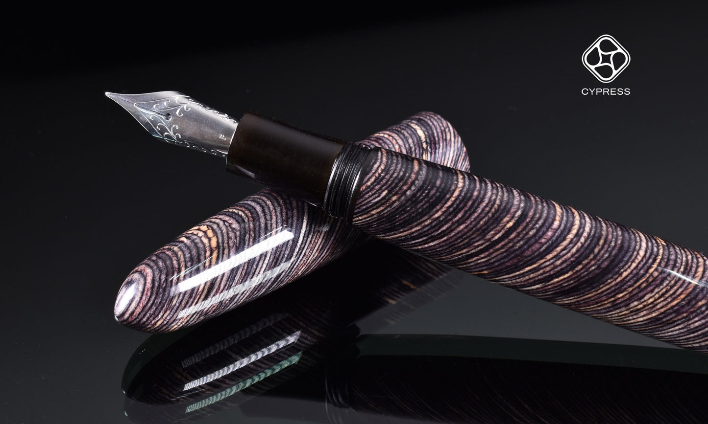 Cypress Micarta MB09 with Steel Medium Nib