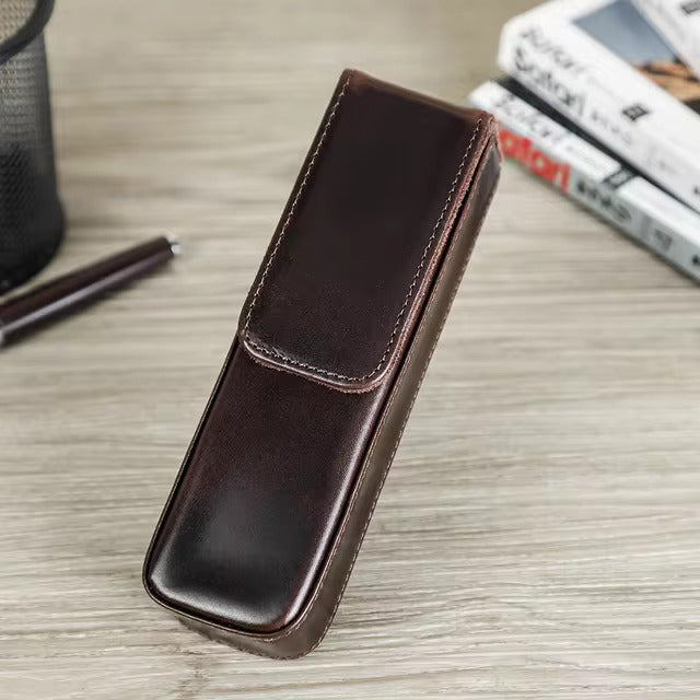 Contacts Family Genuine Leather Pen Case - 2 Slot