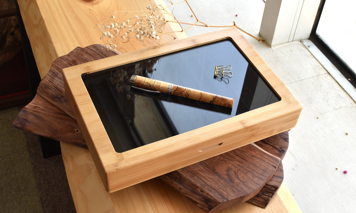 Cypress Bamboo Storage Box for 12 Pens