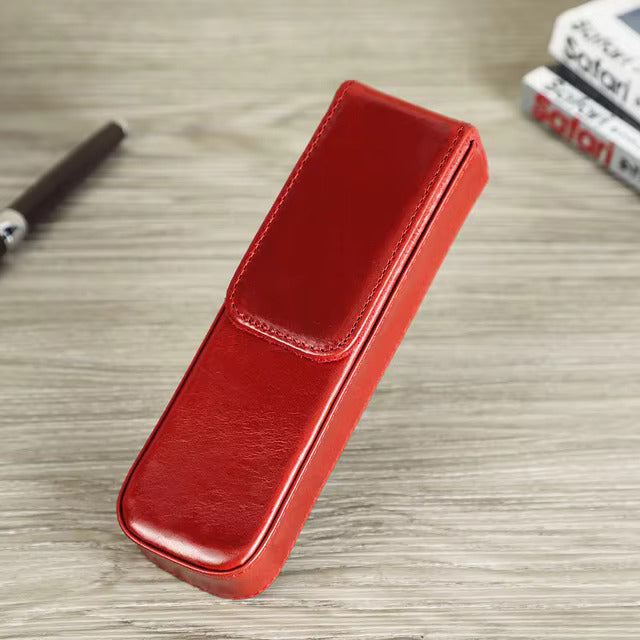 Contacts Family Genuine Leather Pen Case - 2 Slot