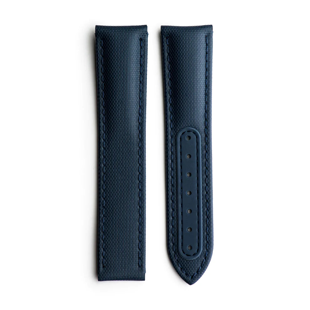 Artem Loop-Less™ Navy Blue Sailcloth Watch Strap with Navy Blue Stitching