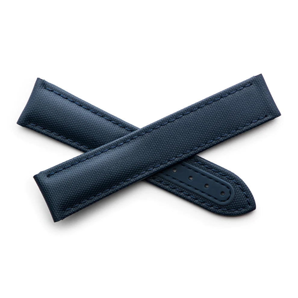 Artem Loop-Less™ Navy Blue Sailcloth Watch Strap with Navy Blue Stitching