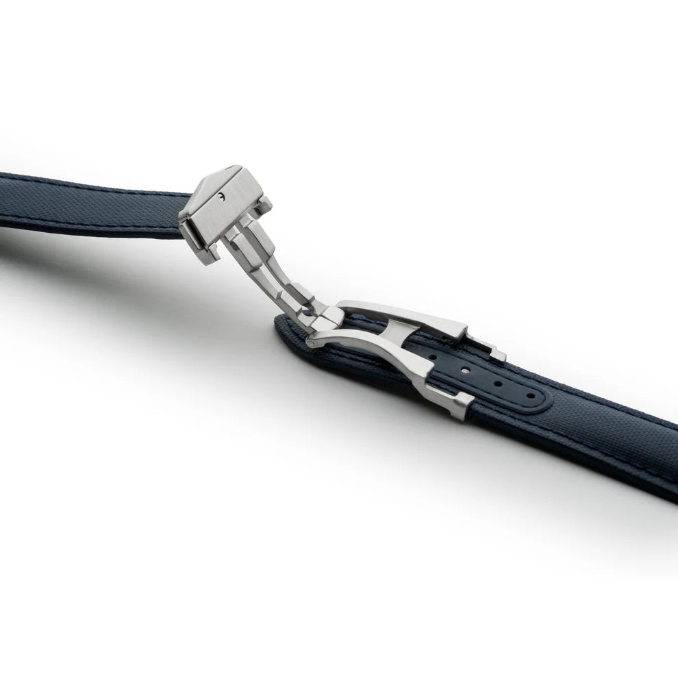Artem Loop-Less™ Navy Blue Sailcloth Watch Strap with Navy Blue Stitching