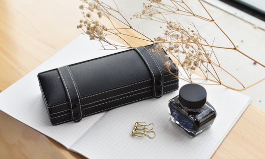 Cypress Exquisite Pen Box - Leatherette with Snap Closure