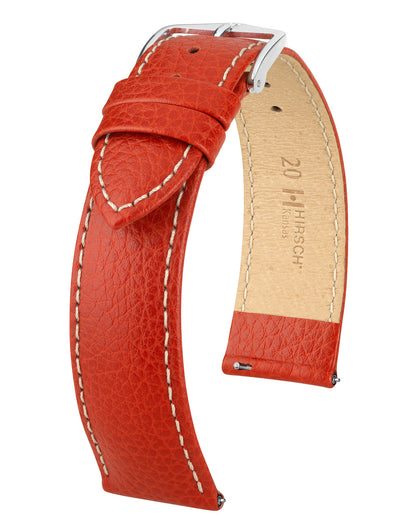 Hirsch Kansas Buffalo Grain Calfskin Watch Strap