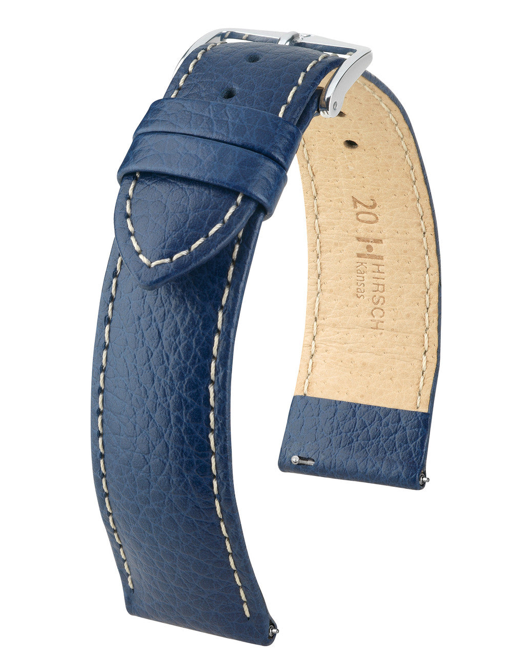 Hirsch Kansas Buffalo Grain Calfskin Watch Strap