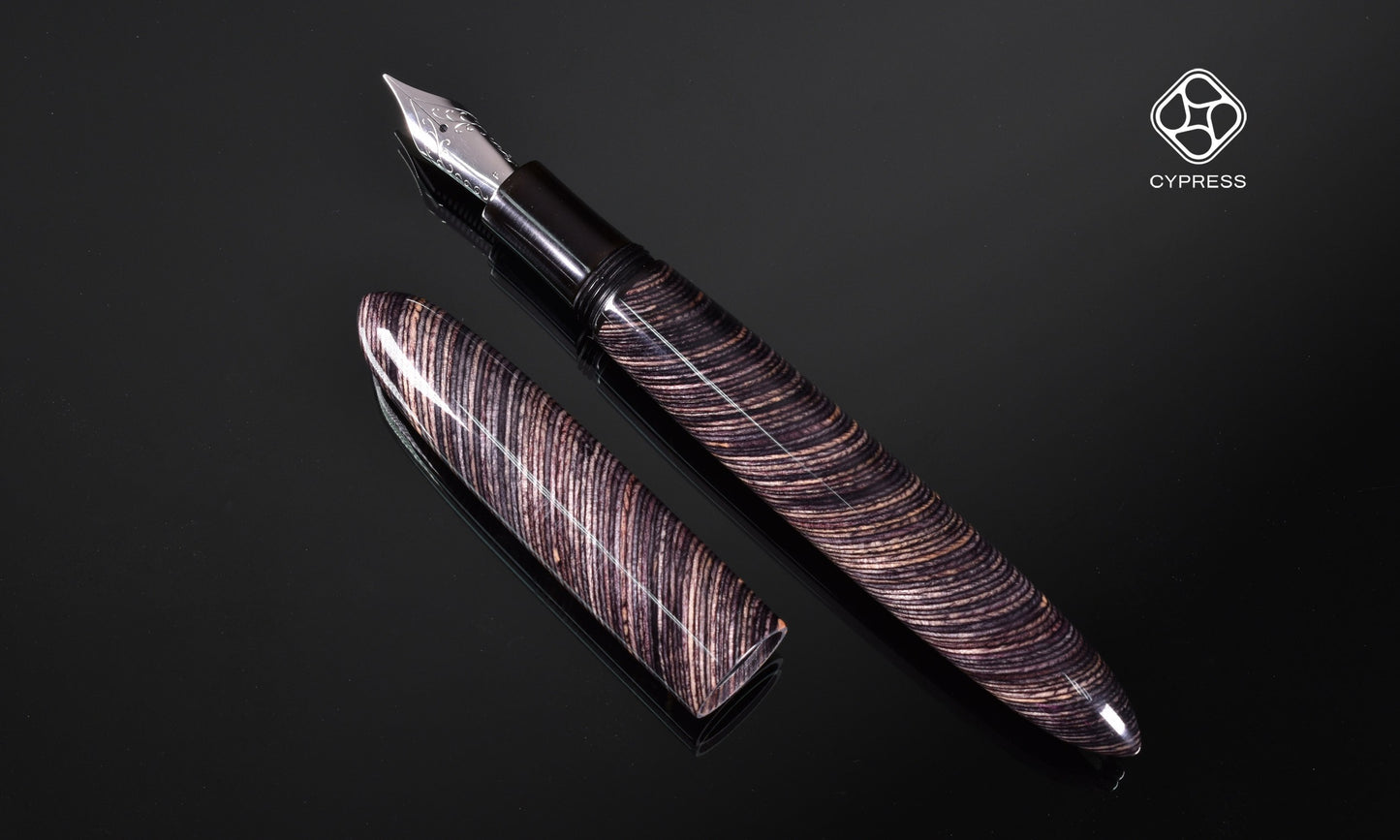 Cypress Micarta MB09 with Steel Medium Nib