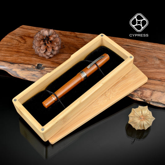 Cypress Bamboo Pen Storage Box with Magnetic Closure