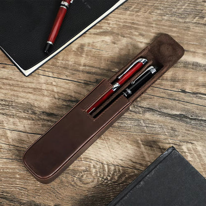 Contacts Family Genuine Leather Pen Case - 2 Slot