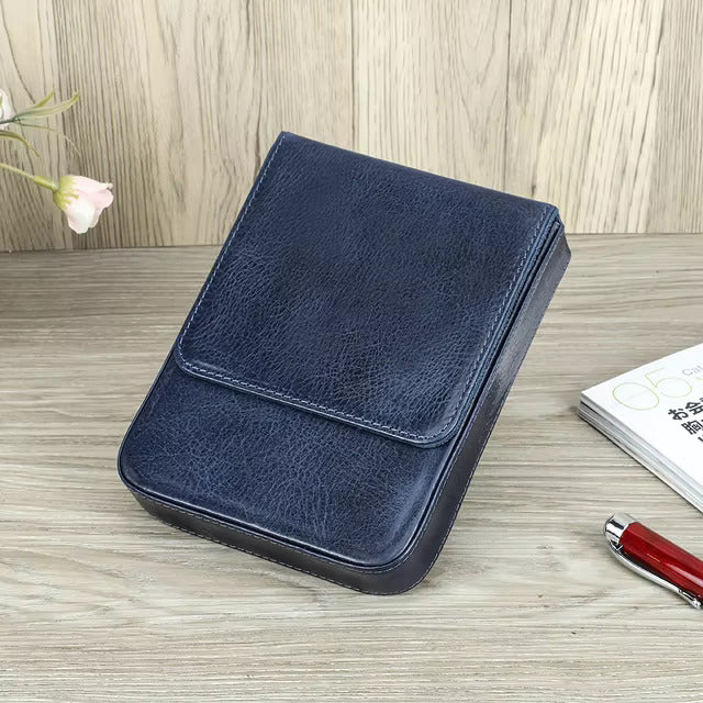 Contacts Family Genuine Leather Pen Case - 6 Slot