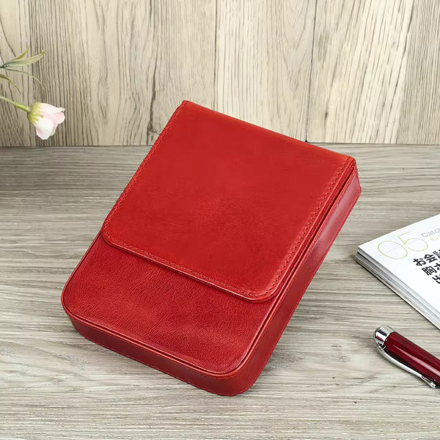 Contacts Family Genuine Leather Pen Case - 6 Slot