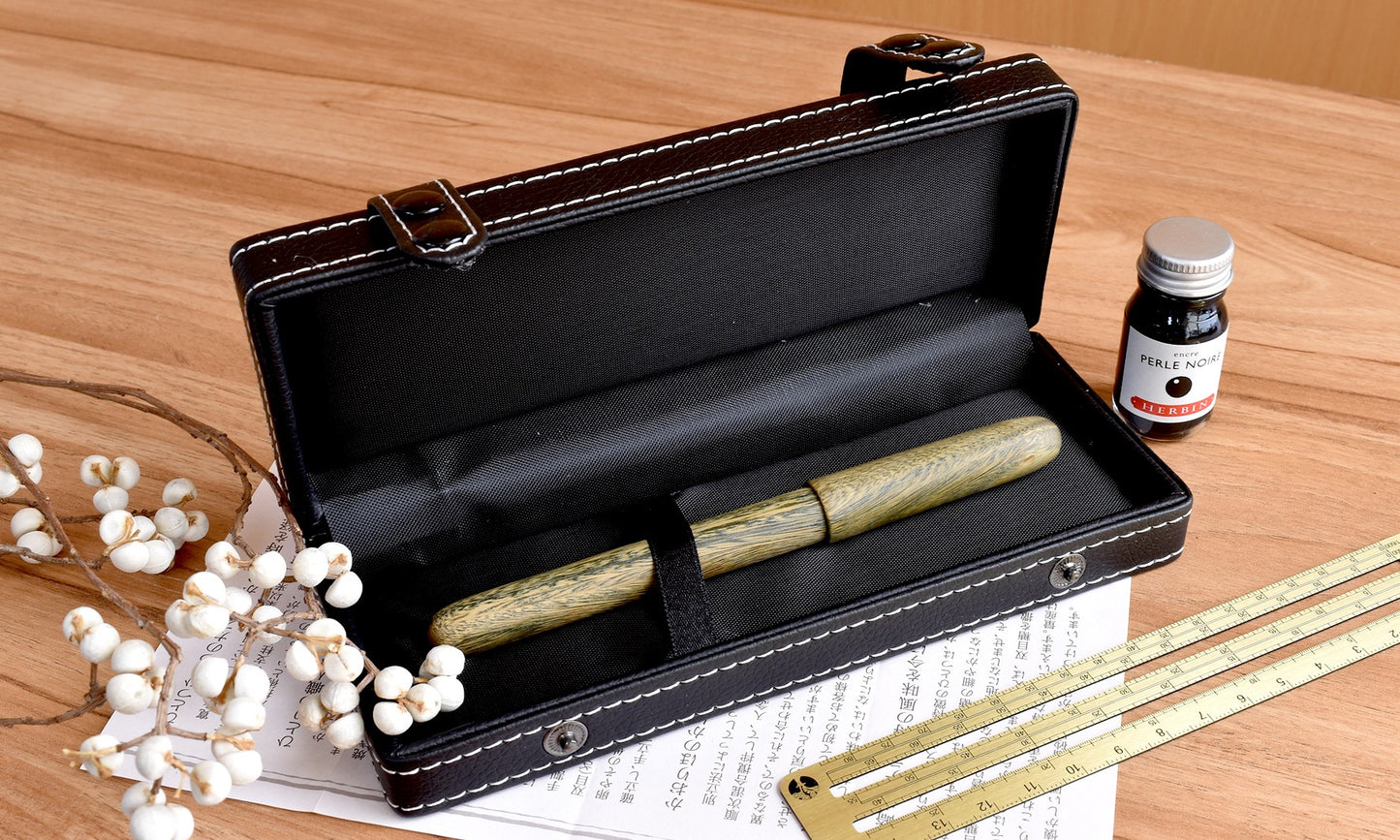 Cypress Exquisite Pen Box - Leatherette with Snap Closure