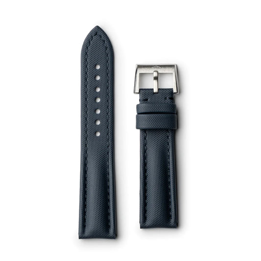 Artem Classic Navy Blue Sailcloth Watch Strap with Navy Blue Stitching