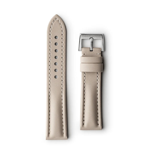 Artem Classic Sand Beige Sailcloth Watch Strap with Beige Stitching