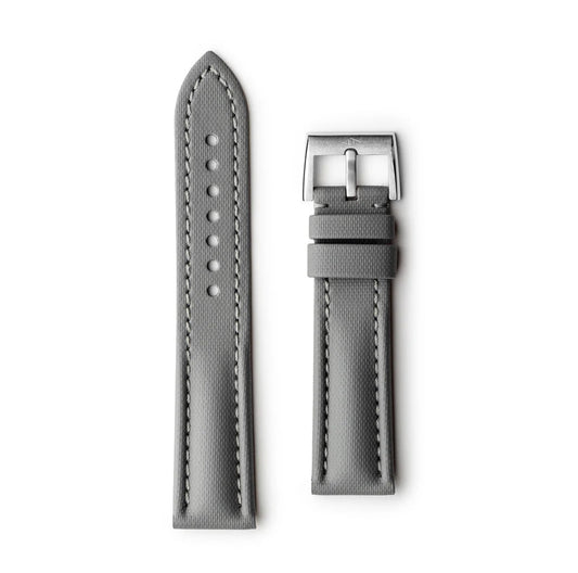 Artem Classic Grey Sailcloth Watch Strap with Grey Stitching