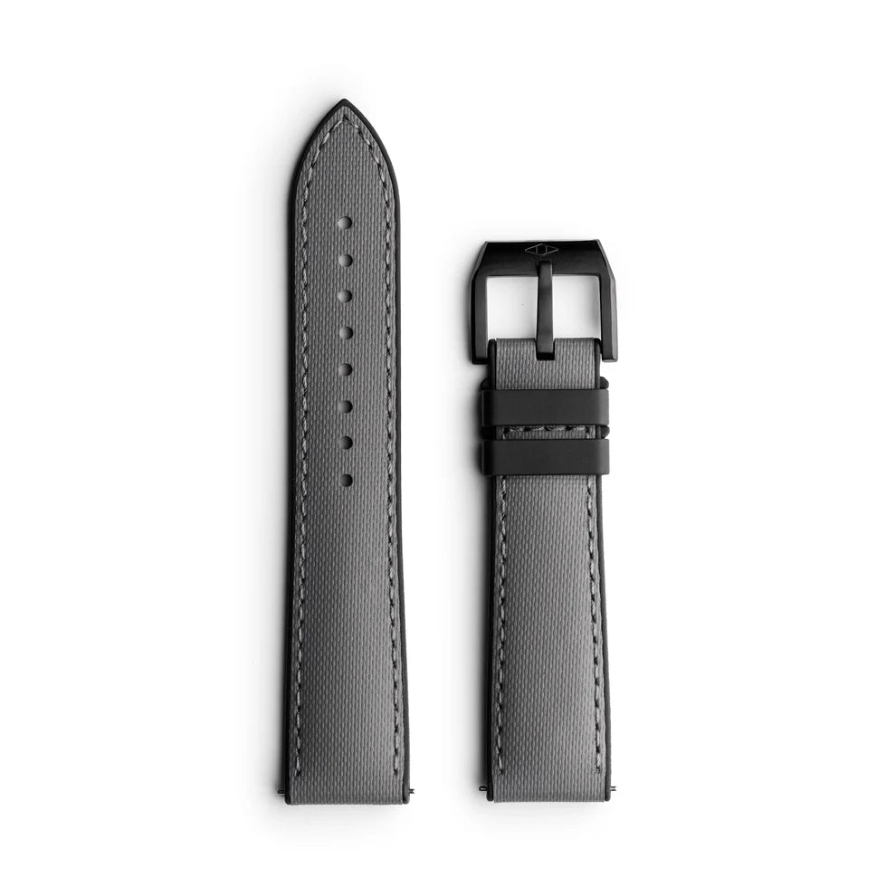Artem HydroFlex™ Grey Hybrid FKM Watch Strap with Grey Stitching