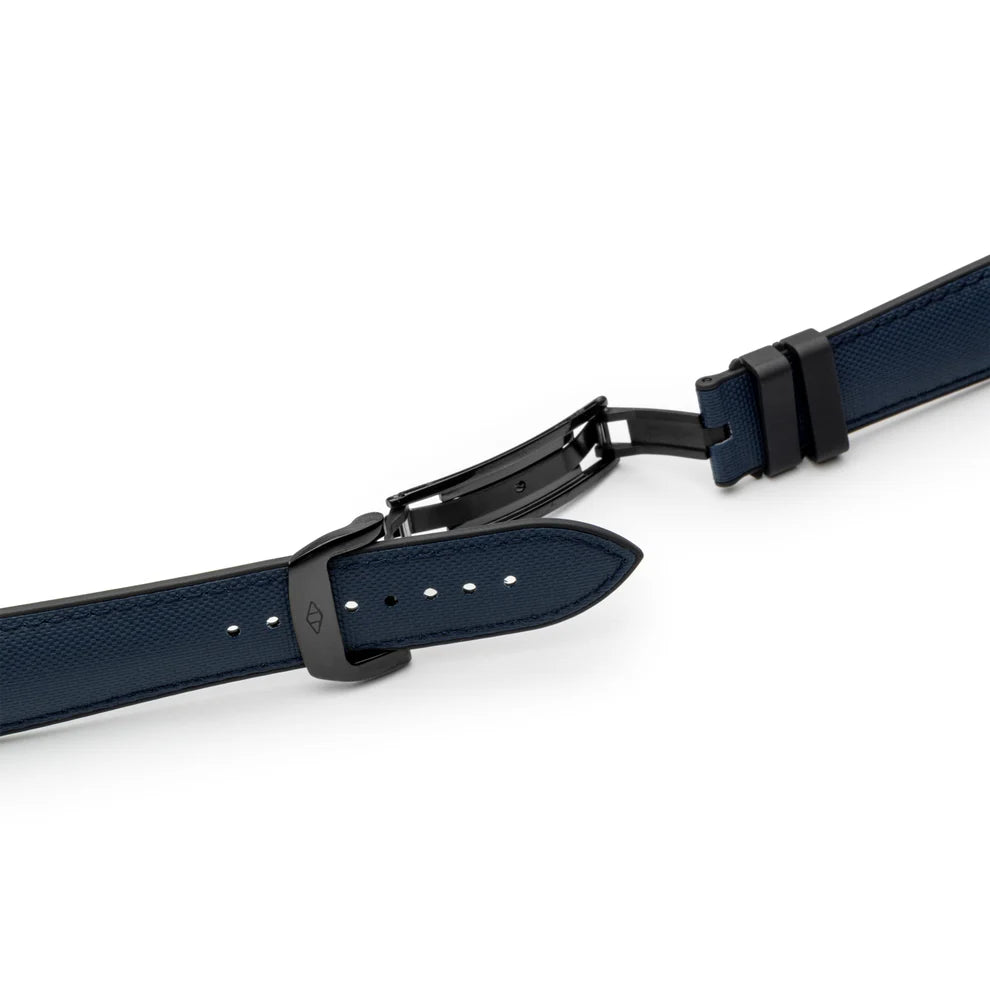 Artem HydroFlex™ Navy Blue Hybrid FKM Watch Strap with Blue Stitching