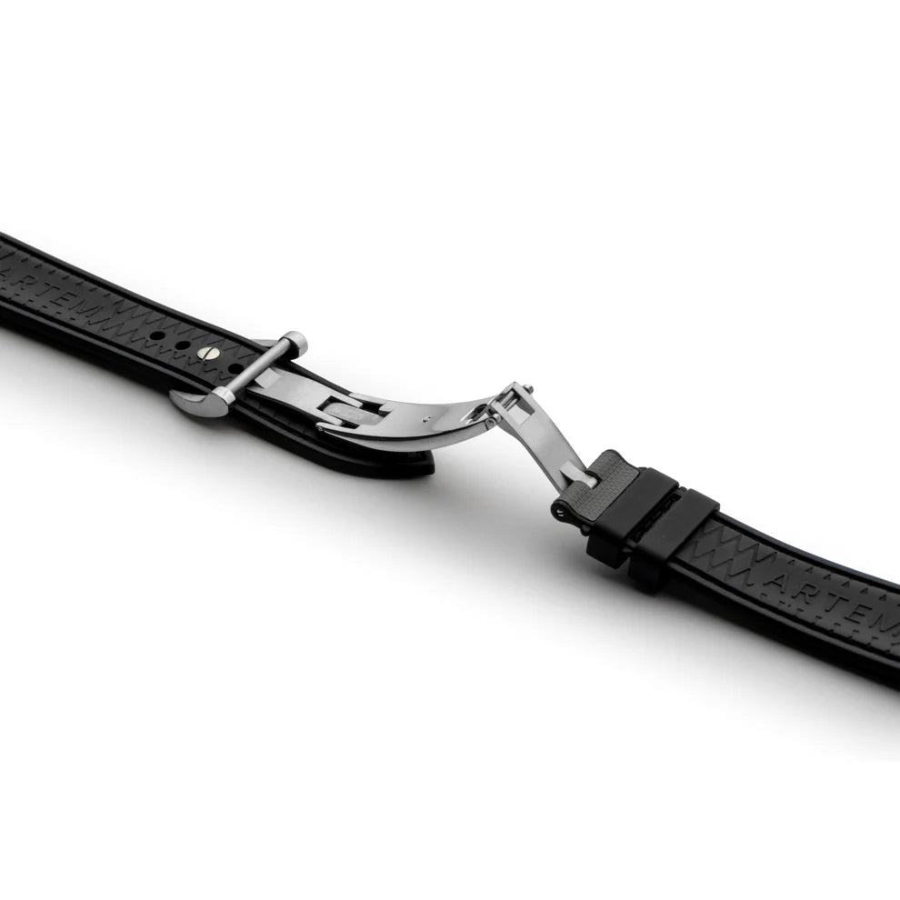 Artem HydroFlex™ Grey Hybrid FKM Watch Strap with Grey Stitching