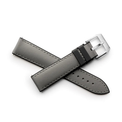 Artem HydroFlex™ Grey Hybrid FKM Watch Strap with Grey Stitching