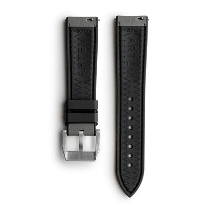 Artem HydroFlex™ Grey Hybrid FKM Watch Strap with Grey Stitching