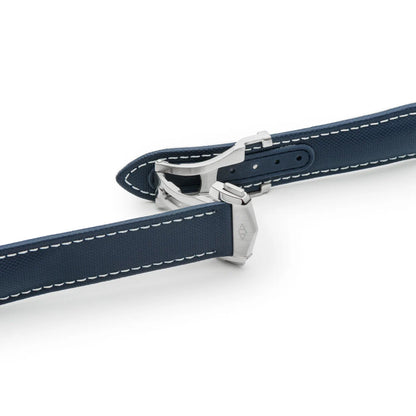 Artem Loop-Less™ Navy Blue Sailcloth Watch Strap with White Stitching