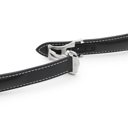 Artem Loop-Less™ Black Sailcloth Watch Strap with White Stitching