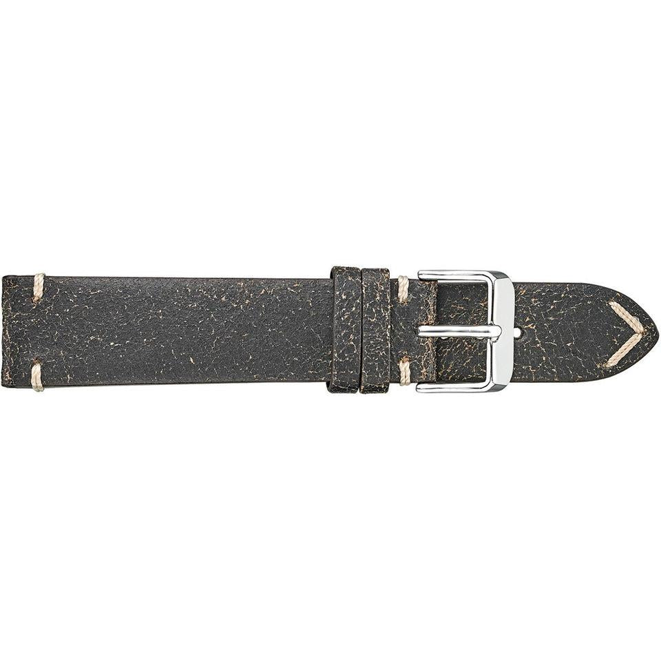 Fleurus Vintage Crust Contrast Stitch Leather Watchband